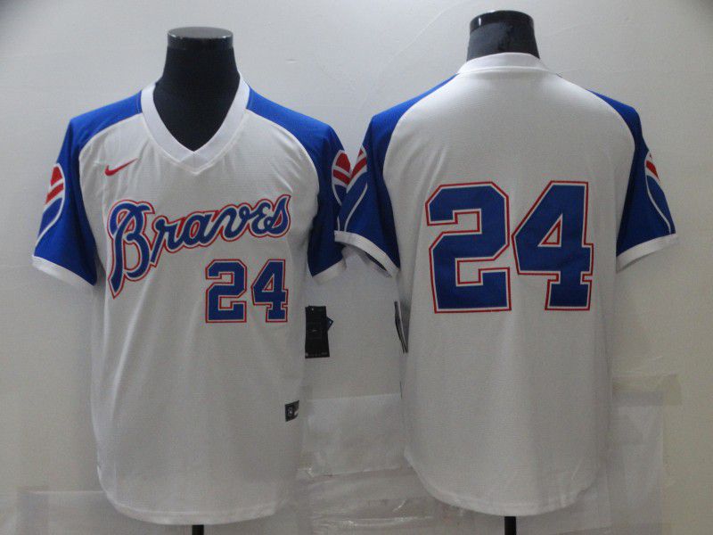 Men Atlanta Braves 24 No name White Game 2021 Nike MLB Jersey